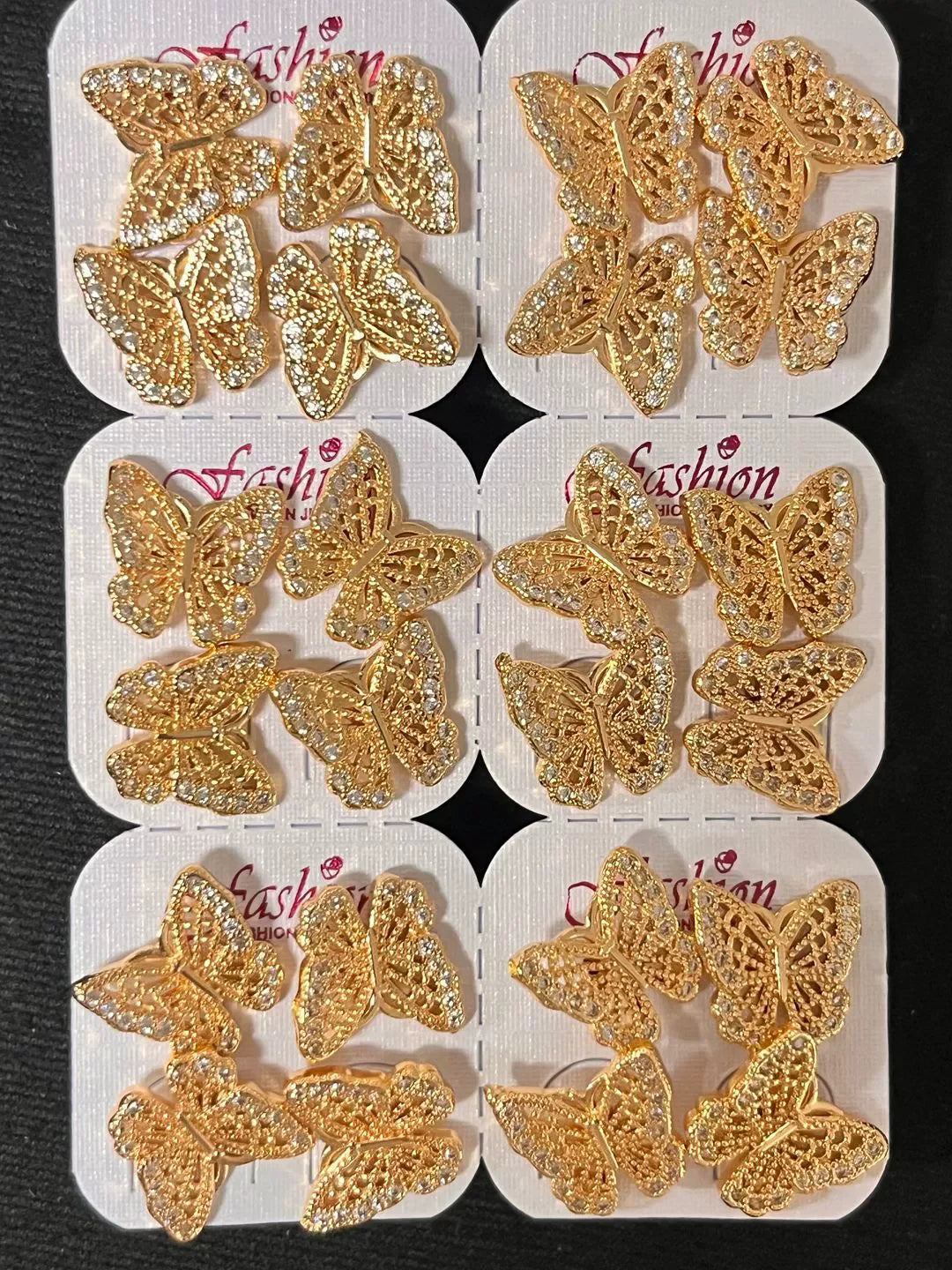 Diamond Earrings butterfly Heart Full-diamond Stylish Small Gold-plated Accessories for Wholesale N208104