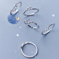 Classic Cute Design 925 Sterling Silver Zodiac Adjustable Finger Ring 12 Horoscopes S925 Women