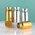 Electric Gold-Plated Silver Plastic Bottle for Capsules Unique Shape Free Custom Silk Screen Printing Contact Salesman for Free