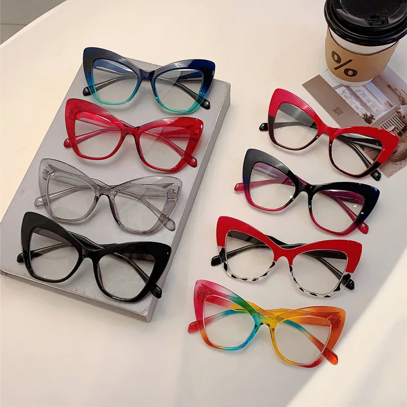 Custom logo Candy Color Classical Retro Computer Eyeglasses Designer Glasses Frame Cateye Wholesale Eyeglass Frames