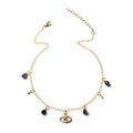 European and American Fashion Gold Plated Crystal Devil Eye Pendant Necklace Blue Evil Eye Necklace for Women
