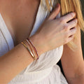 INS New Design Bohemian Folding Summer Beach Style Beads Bracelet Multi-color Natural Stone Beaded Bracelet for Girls