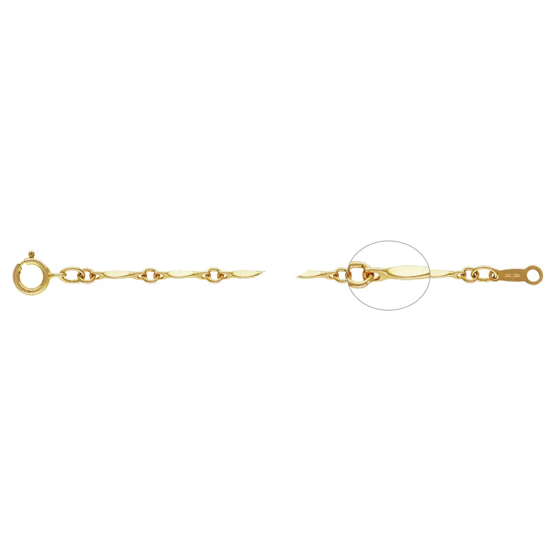 Fashion Jewelry 14K Gold Filled Necklace 1.3mm Finished Dapped Bar Chain for Woman Jewelry Making