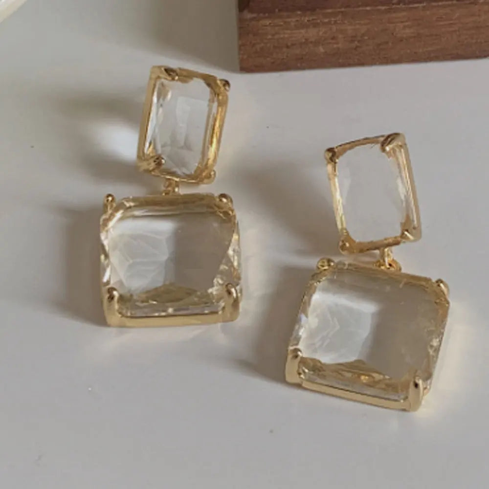Fashion Quality Glass clear Crystal Earrings Women Earring and Jewelry