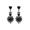 Factory Price Zircon Stud Earrings Simple Shinny Black Hollow Heart Earrings for Women Students Elegant Cute Jewelry