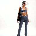 Open Back Workout Wear Colour Blocking Wide Straps Shockproof Yoga Bras Sleeveless Gym Fitness Top Sports Bra for Women