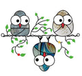 Owl Sun Catcher Window Glass Colored Painting Pendant Home Garden Decor Glass Wall Art Ornament Glass Wind Chimes