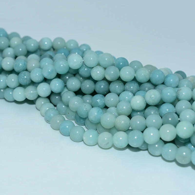 Wholesale 4/6/8/10mm Natural Amazonite Stone Loose Gemstone Beads for DIY Jewelry