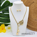 Vintage Looking Wood Beads Vintage Designer Necklace Set