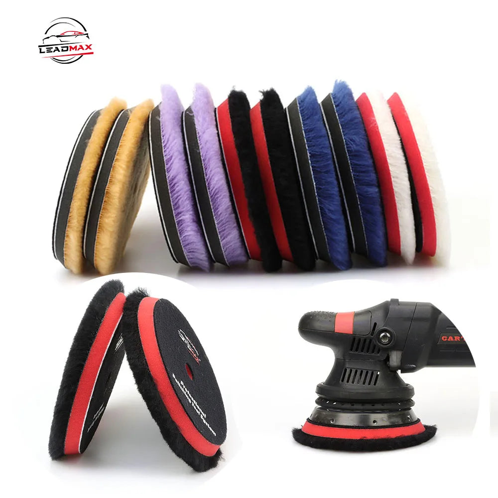 LEADMAX 6 Inch Customizable OEM Soft Wool Polishing Pad Customizable OEM Buffing Pads for Car Detailing Car Bodies