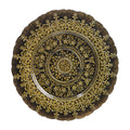 Luxury Wedding Table Setting Black Gold 13" Round Antique Glass Dinner Chargers Plate with Gold Pattern for Party Event