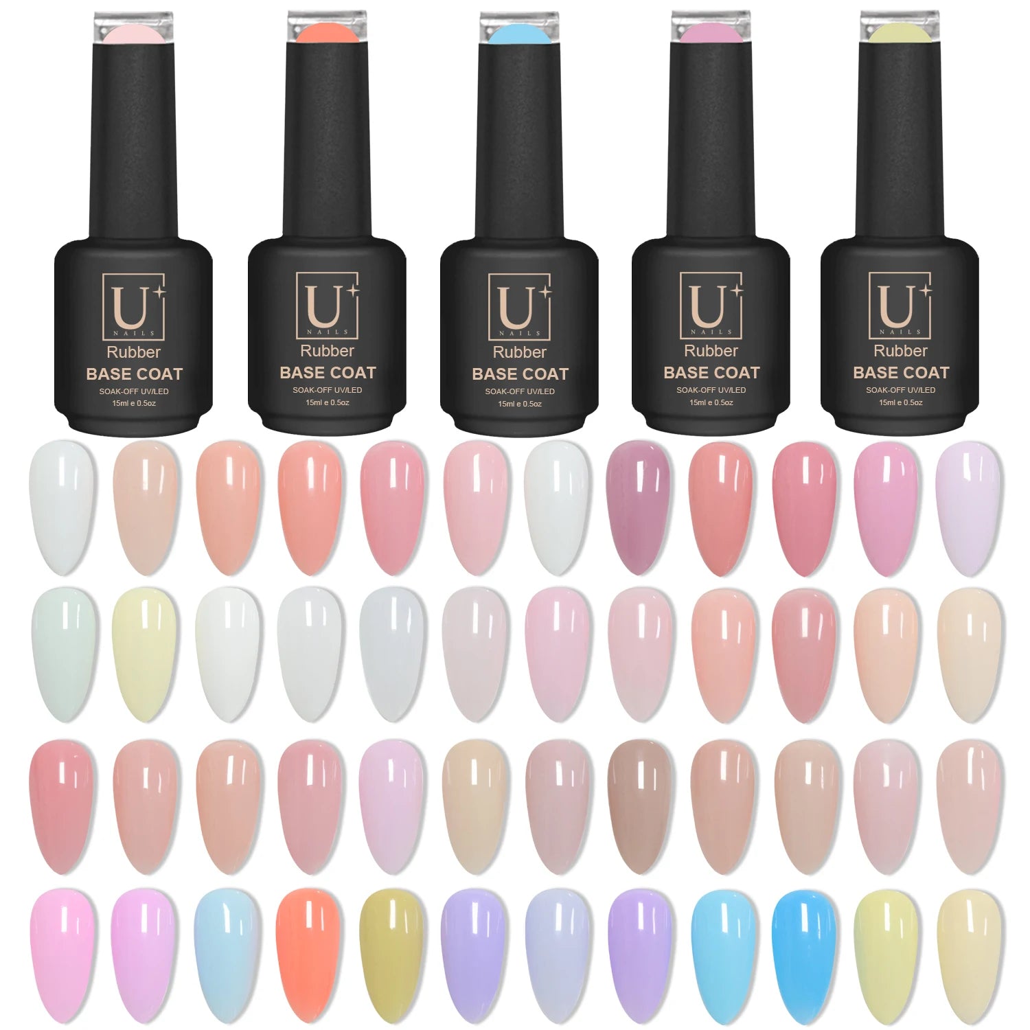 New Beauty 64 Colors Series Nail Gel Polish Colors Soak Off Uv Gel Color Rubber Base Coat Nail Polish