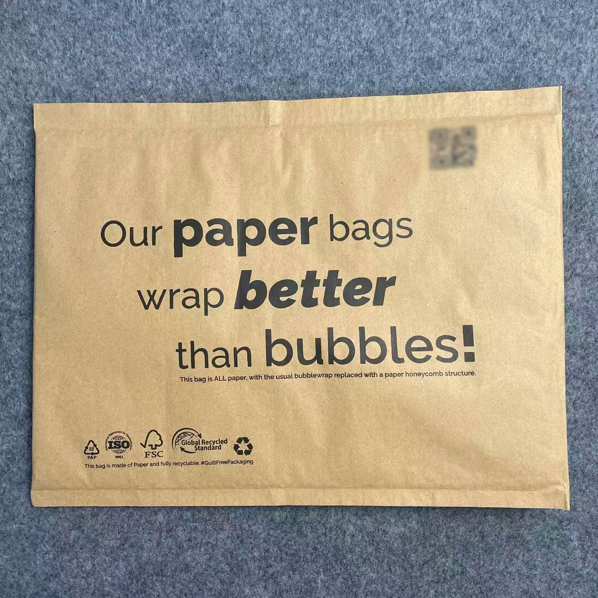Custom logo Biodegradable Honeycomb Paper Kraft Paper Mailing Bags Brown Anti-vibration Padded Mailer Envelopes Bag