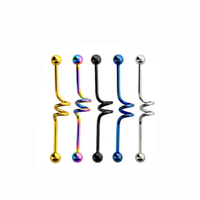Hot Sale Surgical Steel Long Ear Studs Industrial Earrings Piercing Jewelry Helix Barbell Ear Cartilage Piercings
