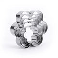 5 Pieces Flower Shaped Stainless Steel Cake Cookie Cutters Making Set Mold for Cakes