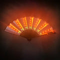 New Arrival USB Rechargeable LED Hand Fan Folding Light up Bamboo Decorative Flashing Fan for Party