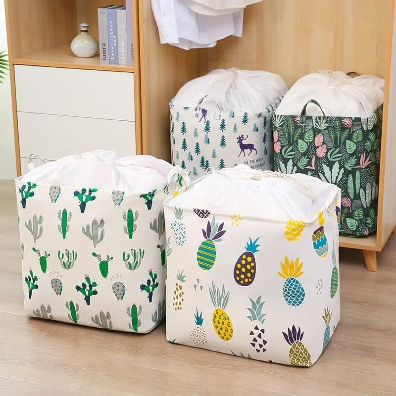 Bedroom Non-woven Fabric Storage Baskets Drawstring Storage Bag Wardrobe Clothes Organizer