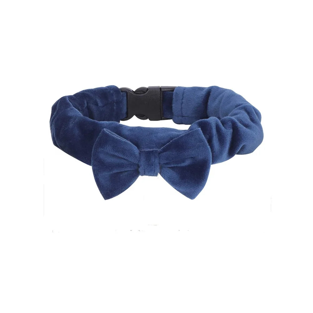 Manufacturer Fashion Soft Polyester Nylon Adjustable Bow Personalized Elegant Cartoon Pet Dogs Collar