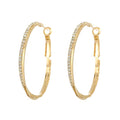 Fashion Gold Plated Zircon Hoop Earrings 1.8 Inch Diameter Loop Earring NEW 2025 Designer Earrings Women