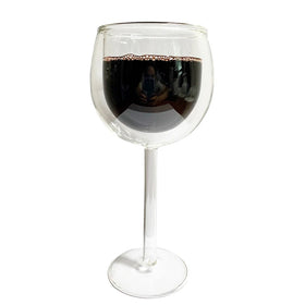 Wholesale New Design Double Wall Glass Goblet for Red Wine Glass Double Layer Glass Goblet