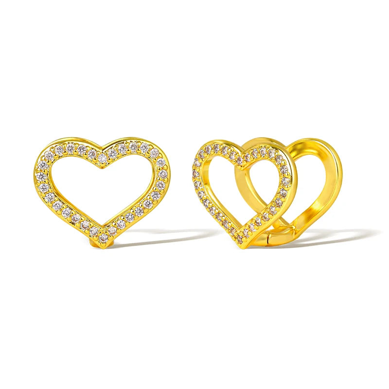 Small Wholesale Jewelry 2023 New Arrivals Gold Plated Women Minimal Hoop Earring Small Heart Hoop Earrings