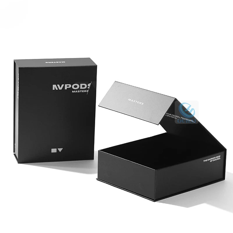 Luxury Recyclable Candle Wallet Craft Packaging Black Box Magnet Lid Closed Custom Print Logo Magnetic Gift Paper Package Boxes