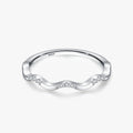 Ailmay Real 925 Sterling Silver Simple Trendy Cubic Zirconia Wave Shape Stackable Finger Ring for Women Fine Female Jewelry Gift