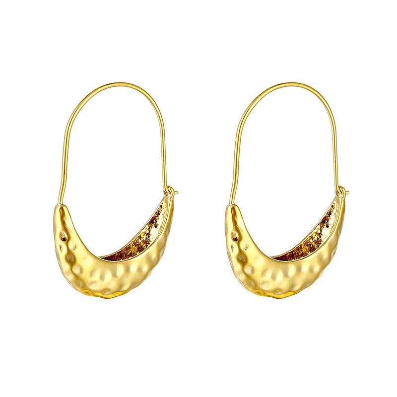 Online Wholesale Wrap Custom Luxury Fashion Semicircle hoop Match Design Stainless Steel 18K Gold Plated Jewelry Earings Women