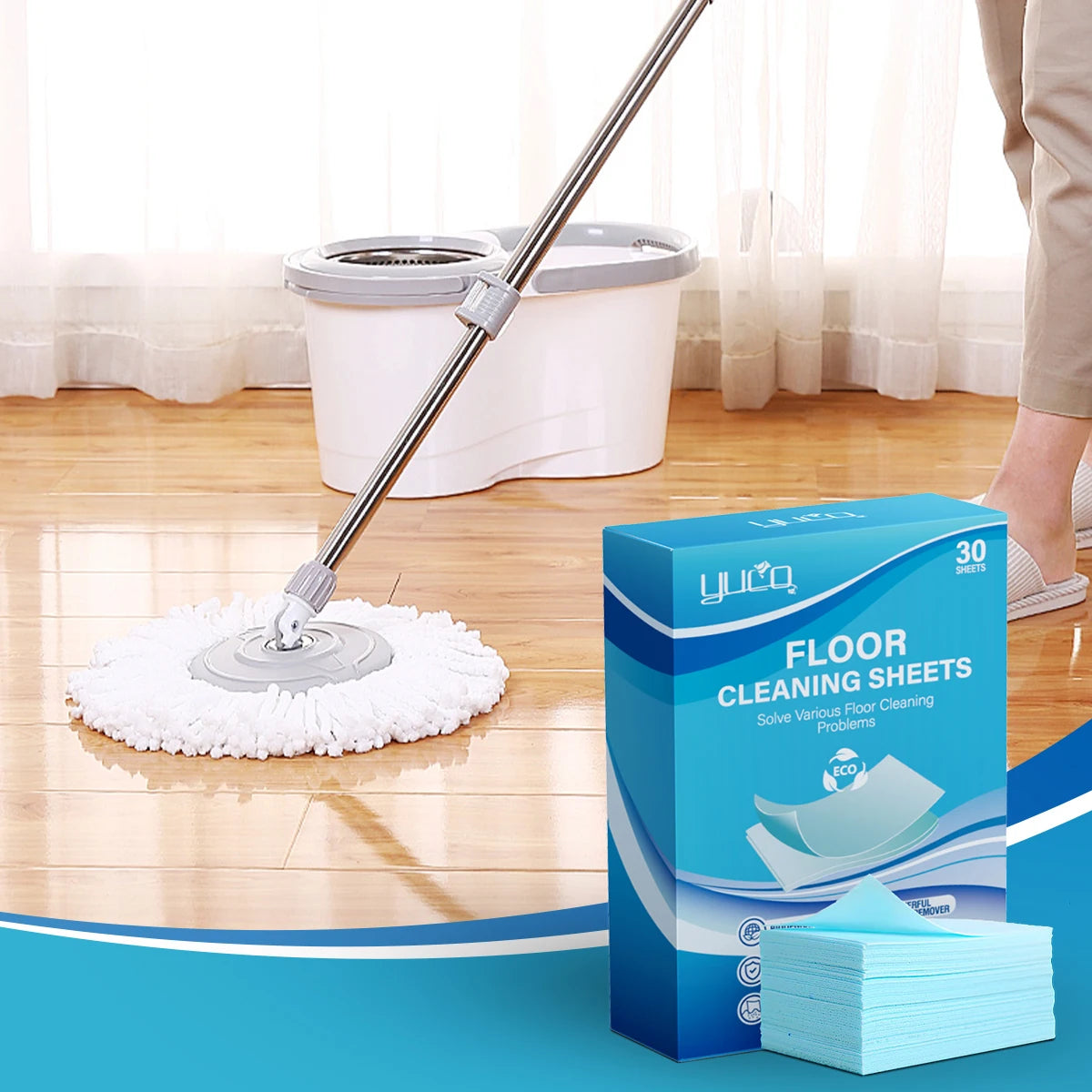 Concentrated Flooring Cleaner Filth Fighting Enzymes Plastic Free Packaging Eco-Friendly 100% Dissolvable Floor Cleaning Sheets