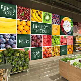 Waterproof 3D Floral Wallpaper Custom Photo Large Mural Fresco Moisture-Proof Floral Pattern Fruit Wallpaper