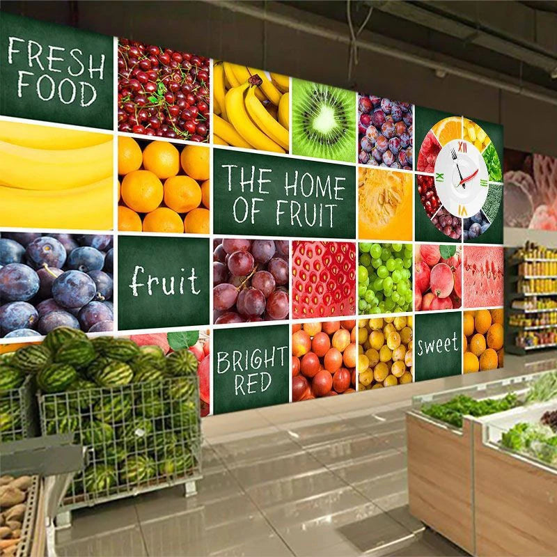 Waterproof 3D Floral Wallpaper Custom Photo Large Mural Fresco Moisture-Proof Floral Pattern Fruit Wallpaper