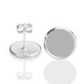 12MM Blank Stud Earring Women Men Customizable Photos Round Personal DIY Setting Gemstones Stainless Steel Accessories Earrings