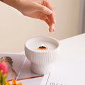 French Luxury Tall Cup Aromatherapy Candle Holder Ceramic Marble Pattern Empty Cylinder Candlestick
