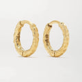 LOZRUNVE 925 Sterling Silver 18k Gold Handcrafted Hammered Dainty Huggie Hoop Earring
