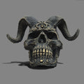 Punk Style Satan Sculpture with Sheep Horn Skeleton BCA41 Statue Resin Crafts Ornament for Room Decoration
