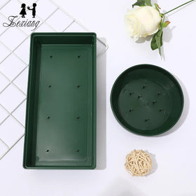 Flower Arrangement Needle Tray Plastic Base Square Round Needle Tray Green Bowl Flower Clay Tray