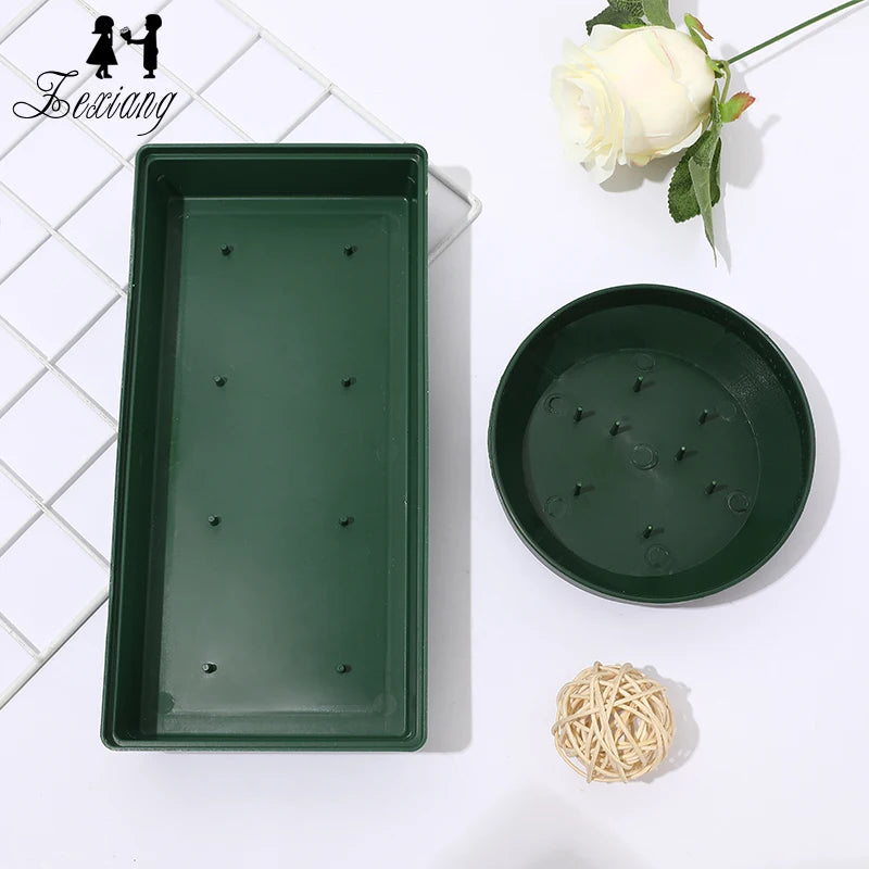 Flower Arrangement Needle Tray Plastic Base Square Round Needle Tray Green Bowl Flower Clay Tray