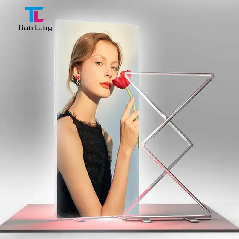 TianLang Portable Aluminum Frame Led Seg Fabric Backdrop Display Stand Pop up Foldable Light Box
