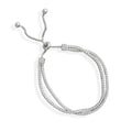 925 Sterling Silver Double Zircon Adjustable Bangles Silver Plated Diamond Pearl Trendy Religious Women's Gifts Parties Weddings
