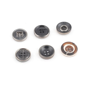 Custom 4 Holes Laser Engraving Round Logo Eco-Friendly ABS Plastic Flatback Buttons for Polo Shirt and Overcoat