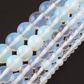 Wholesale 4/6/8/10/12MM Natural Stone Round White Opal Semi Gemstone Loose Beads for Bracelet Necklace Making