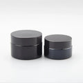 In Stock  Empty Body  20g 30g 50g Black Glass Glass Jar Cylinder Shape Face Cream with Screen Printing