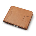 Luxury Eco-Friendly Real Leather Wallet for Men BSCI Factory Custom RFID Credit Card Holder Short Open Closure Opp Bag Included