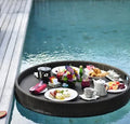 Wholesale  Hotel Restaurant Foam Different Shape Color Brown Vietnam Round Black Floating Breakfast Serving Tray