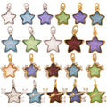 Trendy Crystal Glass Zircon Star Space Charm PendantReal 18K Gold Plated Necklace Bracelet DIY Craft Jewelry Making Supply S14