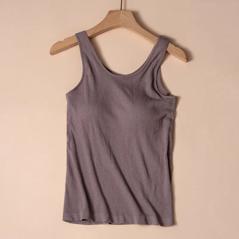 FINETOO New Women Comfortable Winter Warm Fur Vest Thermal Underwear
