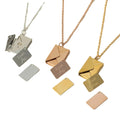 Ins Customized Gold Plated Letter Love You Pendant Necklace Stainless Steel Love Envelope Couple Necklace for Valentine's Day