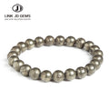 JD Natural Pyrite Bead Bracelets for Women Men Vintage Charm Stone Energy Healing Wrist Jewelry Yogic Balance Loose Gemstones