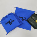 Rhine Blue Thick Cotton Fabric Striped Twill Muslin Drawstring Dust Bag for Handbags and Shoes Recyclable Custom Size