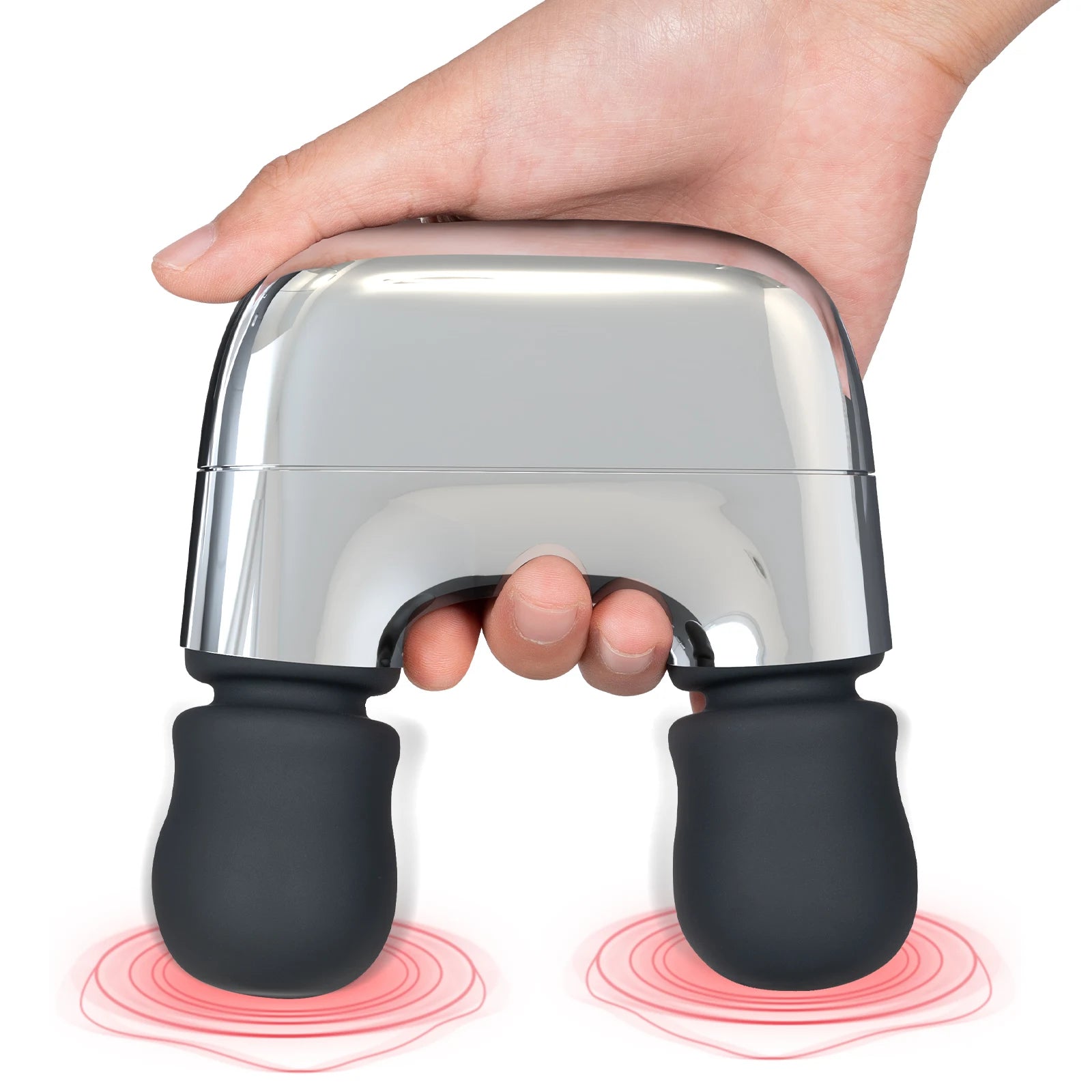 Deep Muscle Tissue Massage Hammer Portable Rechargeable Handheld IPX6 Waterproof Double Massage Head 3-Level Vibration Massager